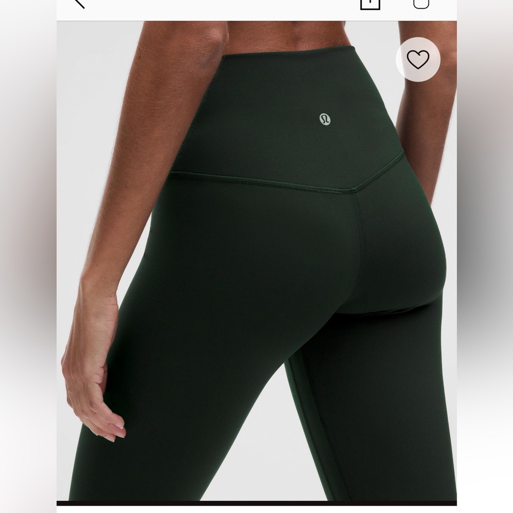 Lululemon align high rise pant 28”. Size 4. Rainforest green.